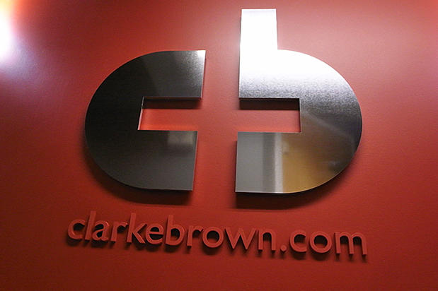 METAL SIGN 3D CUSTOM DESIGN OFFICE SIGN MADE OF BRUSHED METAL SUBSTITUTE