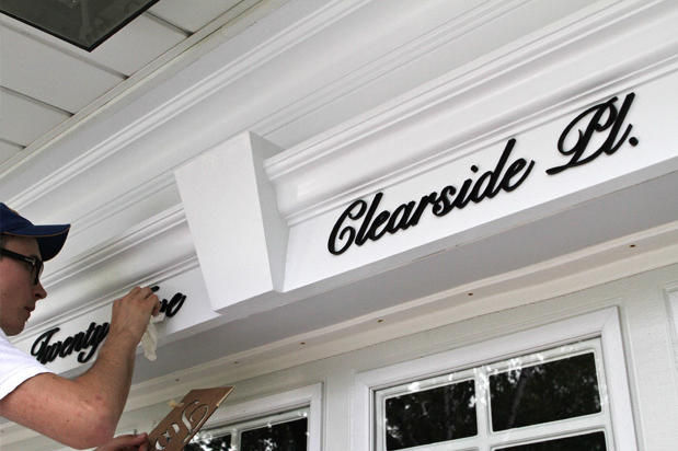 Outdoor House address in dimensional lettering