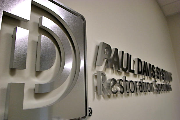 at Art Signs brushed metal substitute acrylic with spacers on the back business office wall 3d corporate logo sign