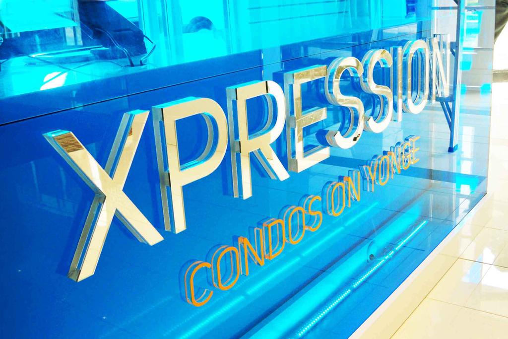 feature wall signs condo showroom