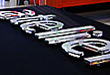 detail view of the 3d lettering
