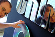 detail view of the 3d lettering