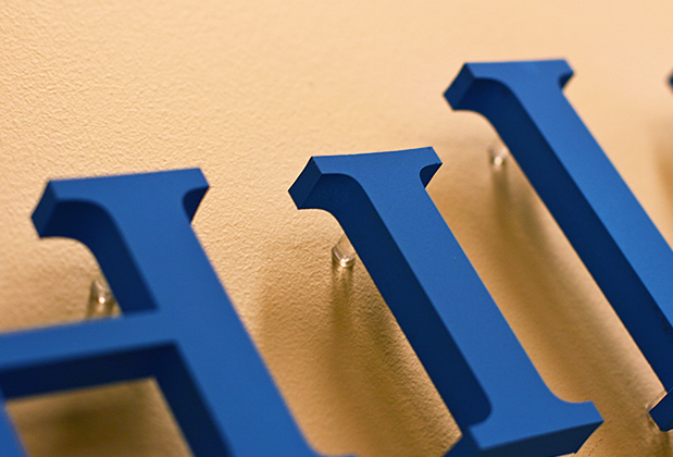 metal signs, office design sign, patented artsigns mounting system, no drilling, no dust, no noise, and most important very quick, in this case about 10 minutes