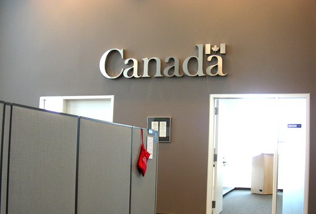 art signs office signage 3d metal sign installed in corporate office of Health agency Canada