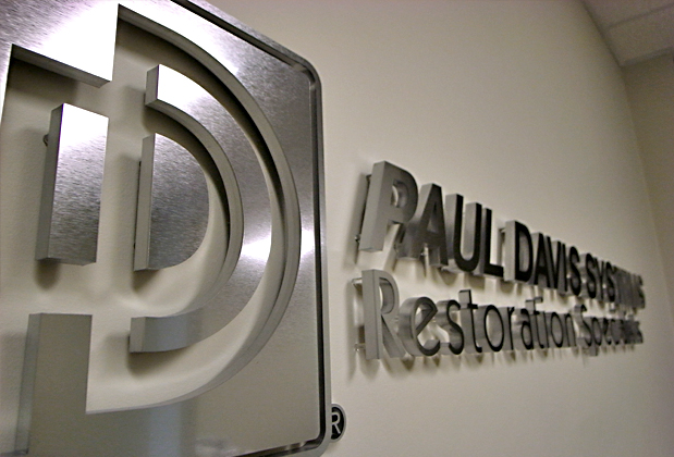 at Art Signs brushed metal substitute acrylic with spacers on the back business office wall 3d corporate logo sign