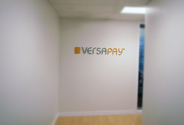 Custom Design 3d corporate office signage ,VersaPay Corporation is a 100% Canadian owned and operated national financial transactions services provider